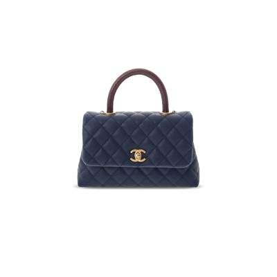CHANEL COCO QUILTED CAVIAR HANDLE SMALL A92990 (23*13*6.5cm)